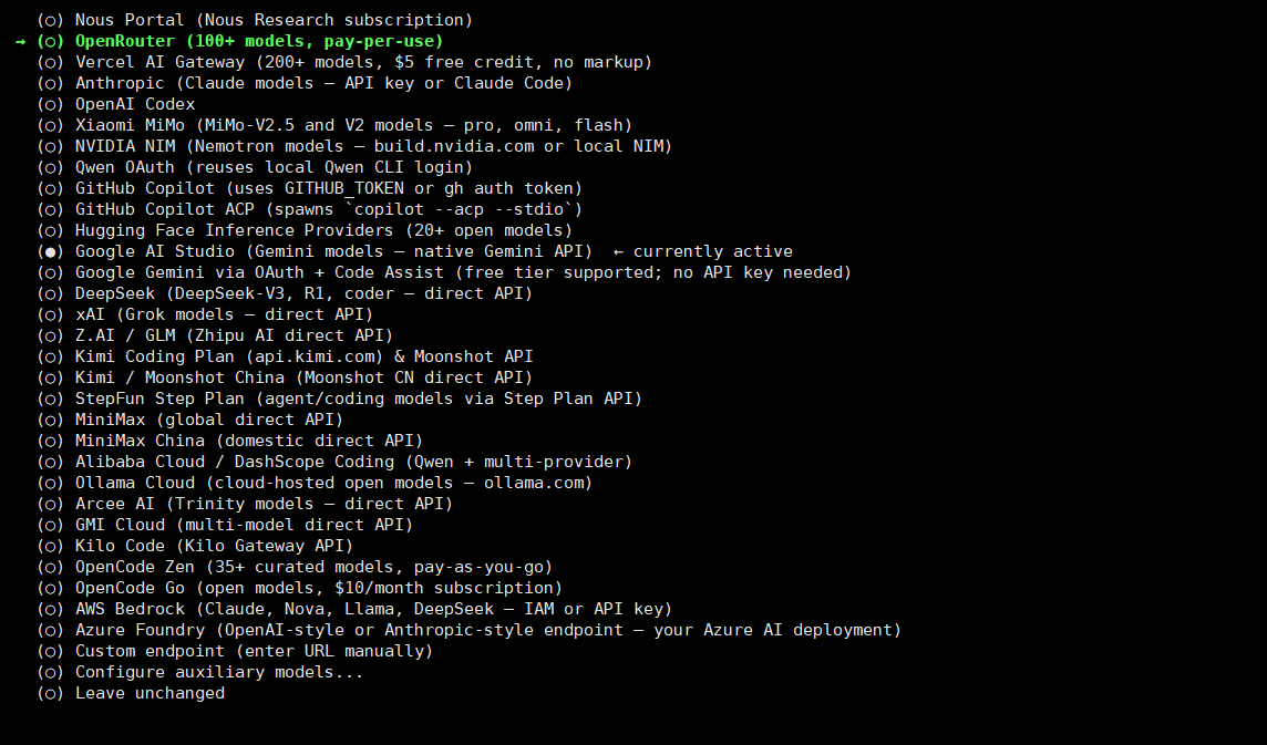 Cách 1: Thêm provider mới và đổi model thông qua Wizard