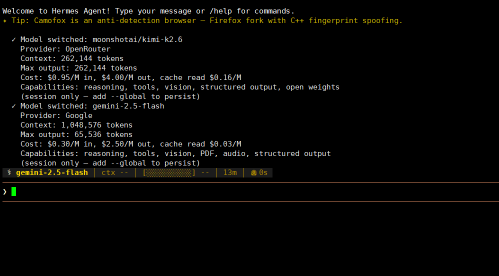 Cách 2: Đổi model nhanh ngay trong phiên chat