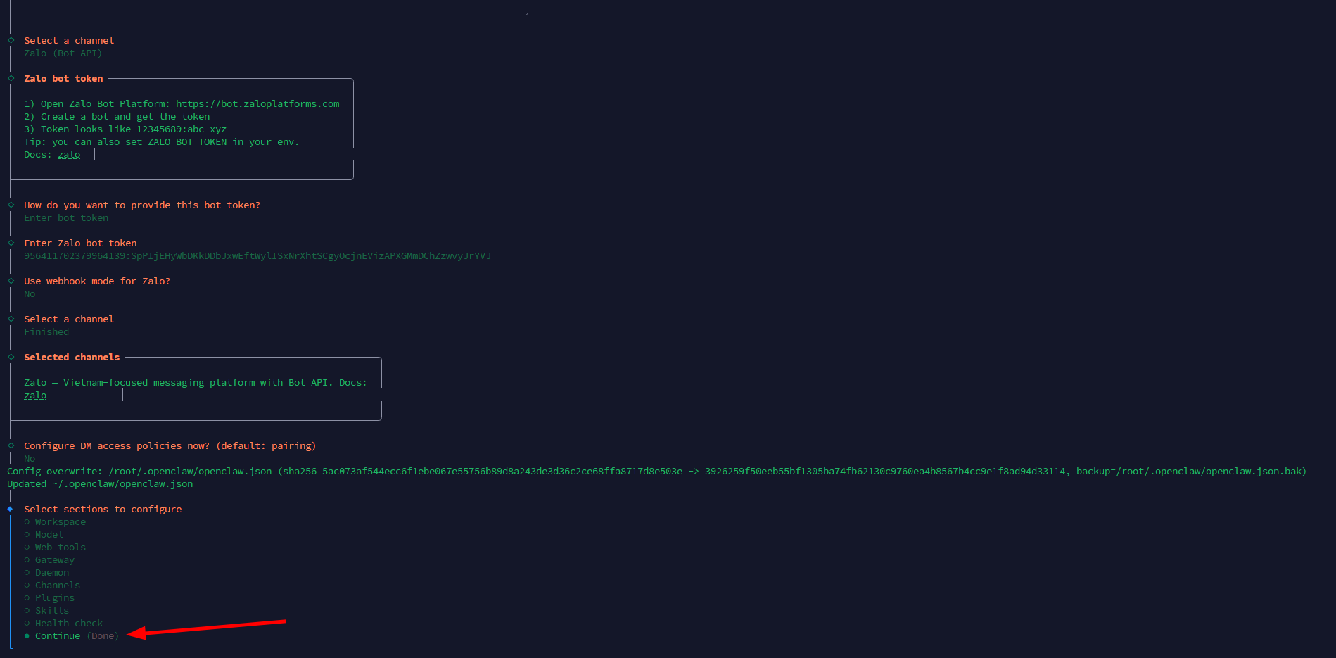 Kết nối Zalo với OpenClaw trên VPS OpenClaw Tino