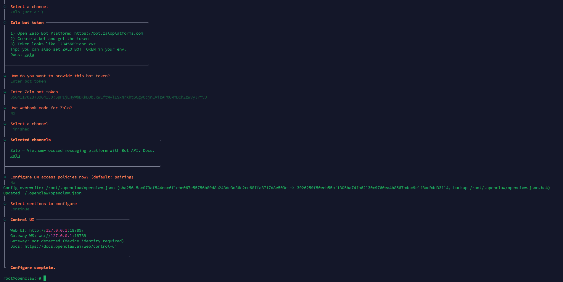 Kết nối Zalo với OpenClaw trên VPS OpenClaw Tino
