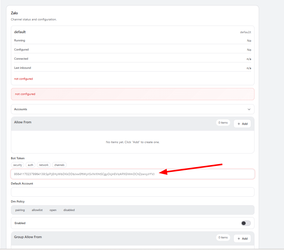 Kết nối Zalo với OpenClaw trên VPS OpenClaw Tino