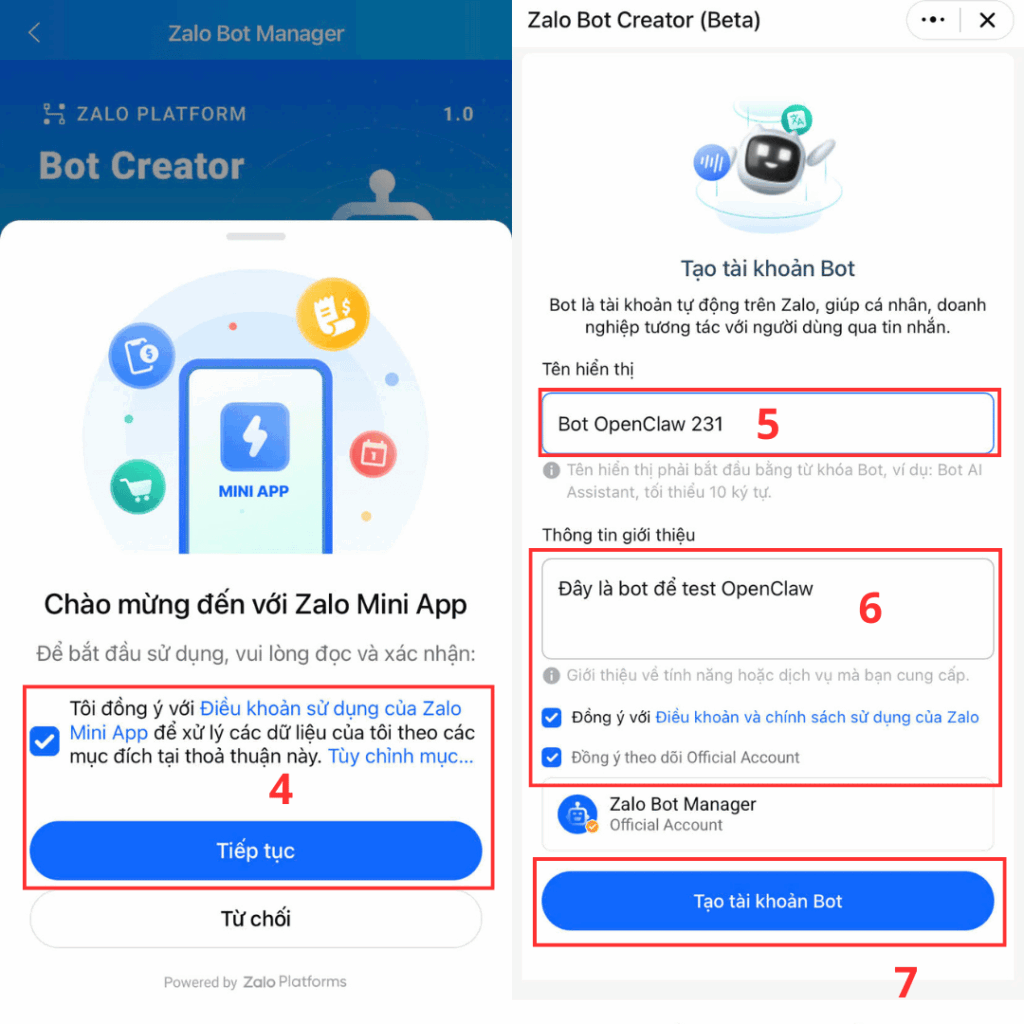 Cách tạo bot Zalo và lấy API Token