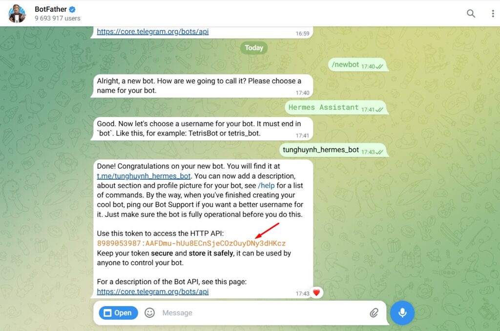 Hướng dẫn kết nối Telegram với Hermes Agent A-Z 3 Tạo Bot Telegram