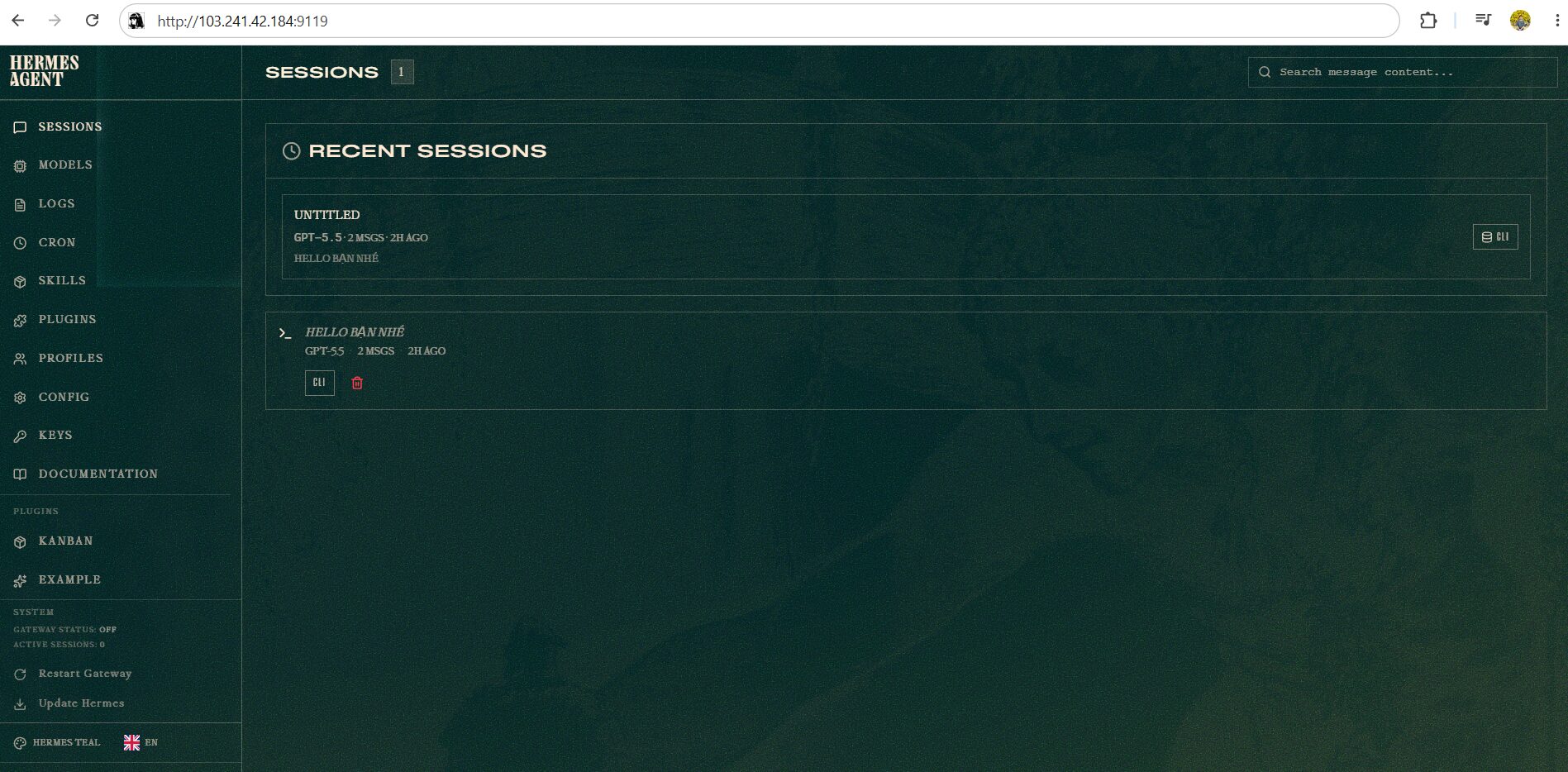 Cách quản lý Hermes Agent qua dashboard chi tiết A-Z 4 Hướng dẫn mở Hermes Dashboard trên VPS