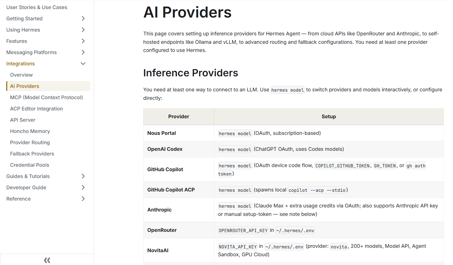 Hermes Agent Docs: Tổng hợp toàn bộ tài liệu Hermes Agent từ A-Z 7 4. AI Providers: Tài liệu kết nối model AI