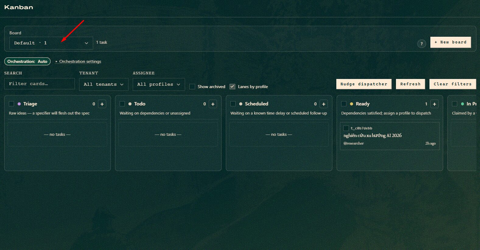 Tìm hiểu Kanban trong Hermes Agent: Bảng quản lý tác vụ cho nhiều AI Agent 8 Tạo task Kanban trực tiếp trên Dashboard