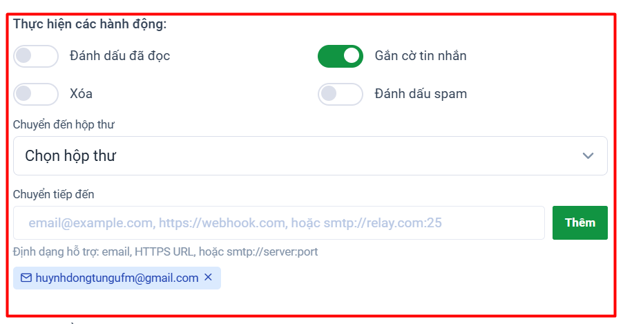 3.3. Thiết lập hành động