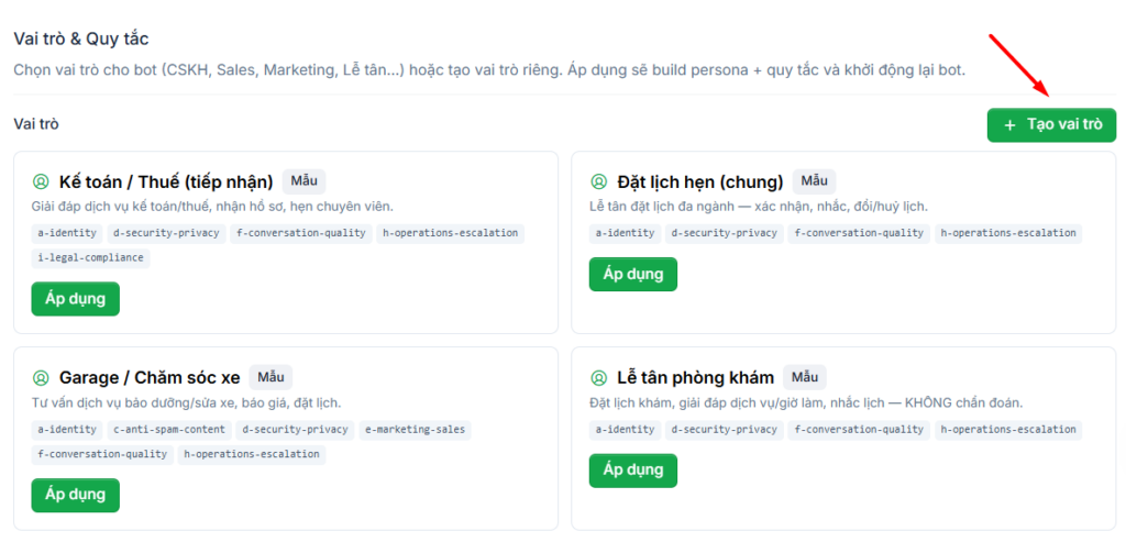 Hướng dẫn đăng ký và sử dụng VPS Hermes Agent chi tiết cho người mới 23 2.5. Vai trò & quy tắc