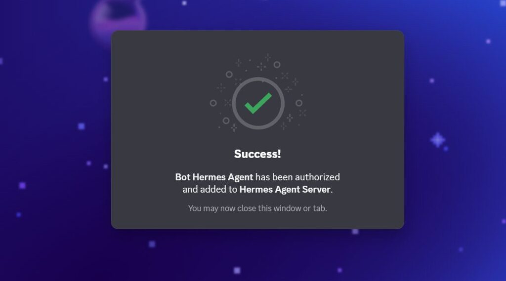 Hướng dẫn kết nối Discord với Hermes Agent trên VPS Hermes của Tino 16 Phần 5: Mời bot vào server Discord