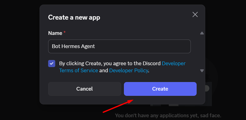 Hướng dẫn kết nối Discord với Hermes Agent trên VPS Hermes của Tino 2 Phần 1: Tạo ứng dụng và lấy token trên Discord