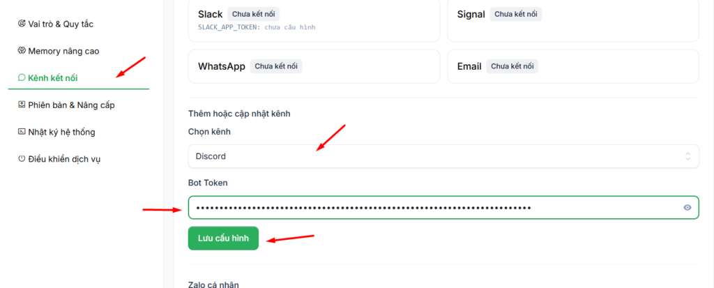Hướng dẫn kết nối Discord với Hermes Agent trên VPS Hermes của Tino 6 Phần 2: Dán token vào VPS Hermes của Tino