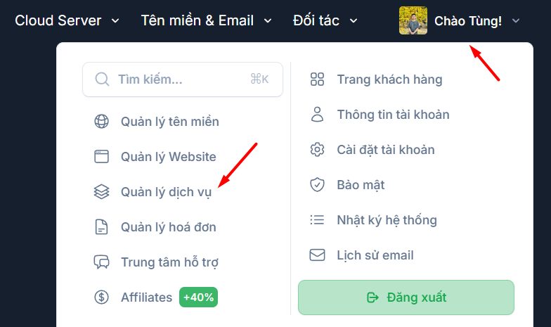 Hướng dẫn đăng ký và sử dụng VPS Hermes Agent chi tiết cho người mới 8 2.1. Truy cập dịch vụ