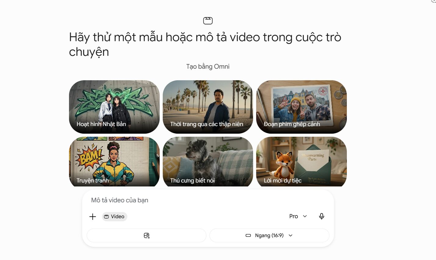 Cách tạo video AI bằng Gemini Omni