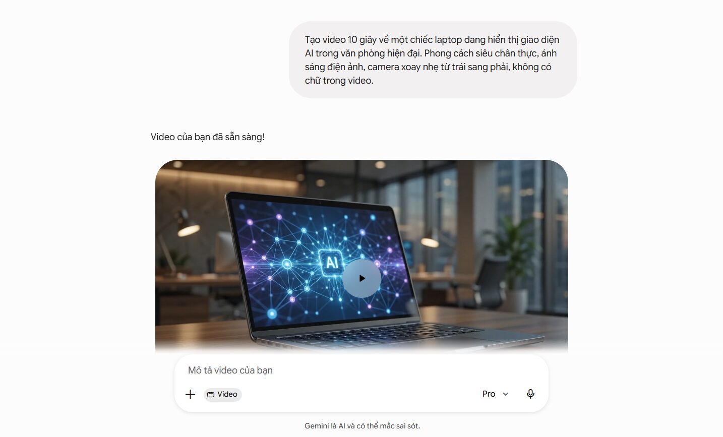 Cách tạo video AI bằng Gemini Omni