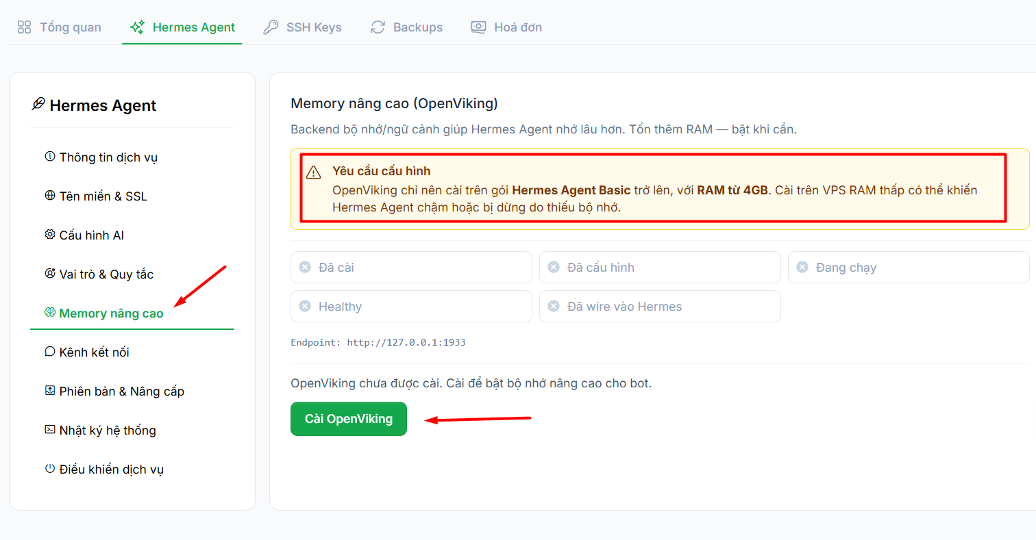 OpenViking là gì? Tại sao Hermes Agent cần OpenViking? 8 Hướng dẫn bật OpenViking cho Hermes Agent trên VPS Hermes Tino