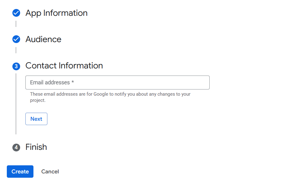 Bước 6: Cấu hình OAuth consent screen