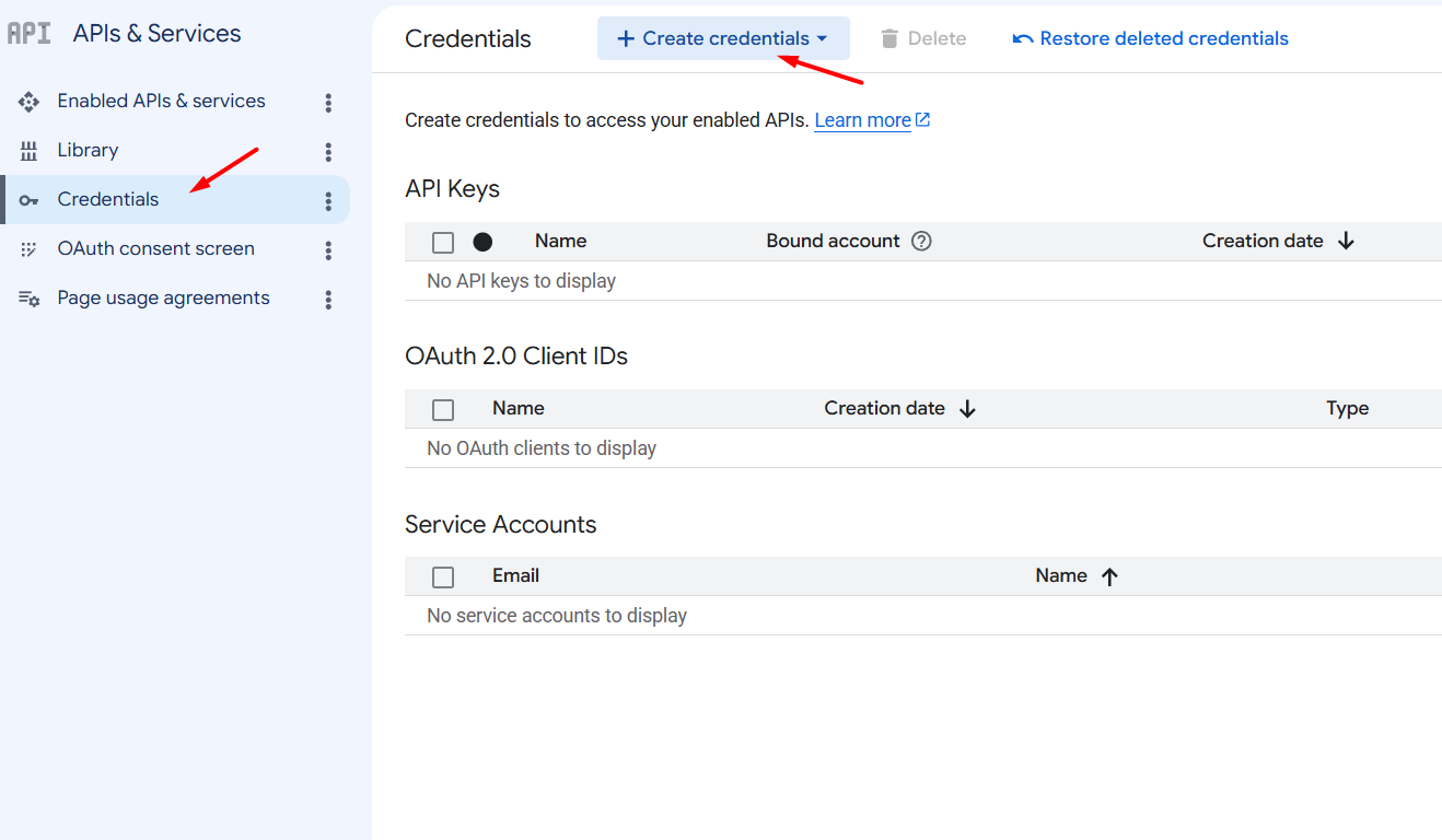 Bước 8: Tạo OAuth client ID