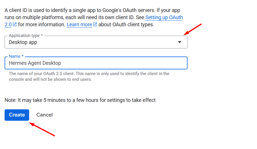Bước 8: Tạo OAuth client ID
