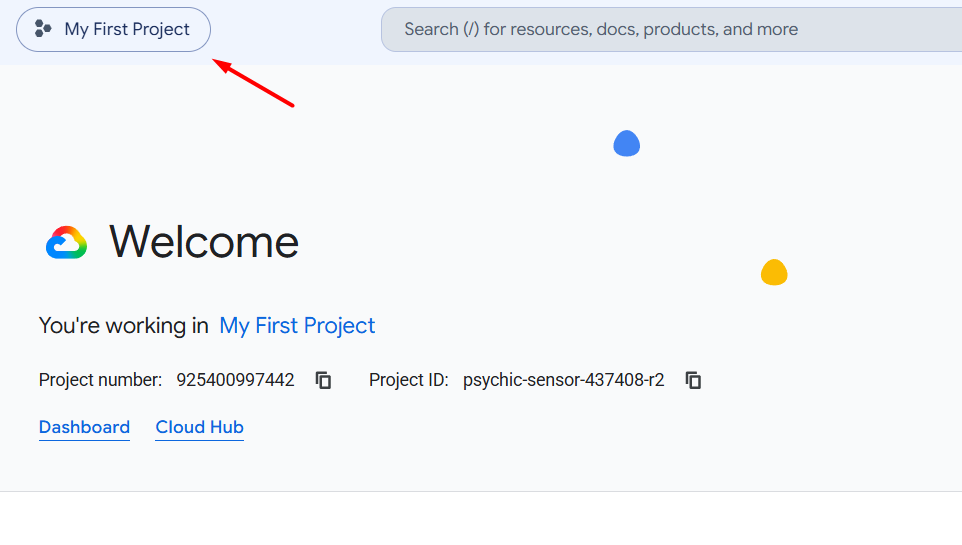 Bước 2: Chọn hoặc tạo Google Cloud Project