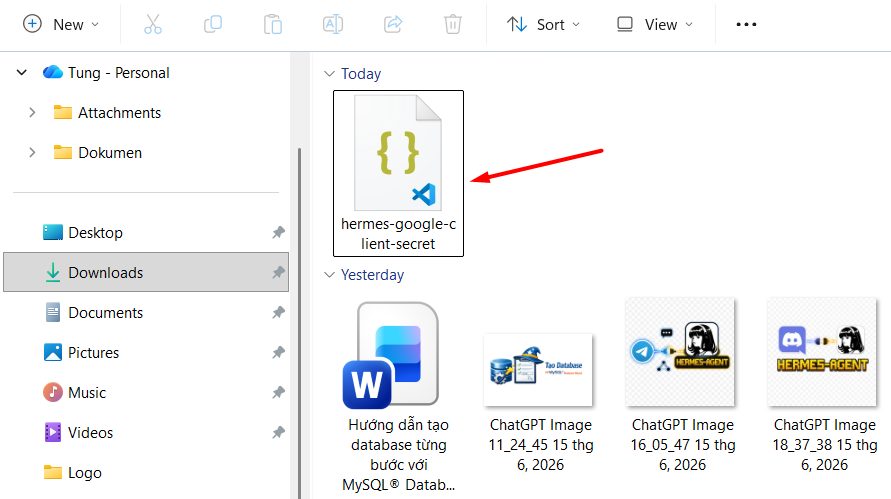Bước 9: Tải file JSON client secret
