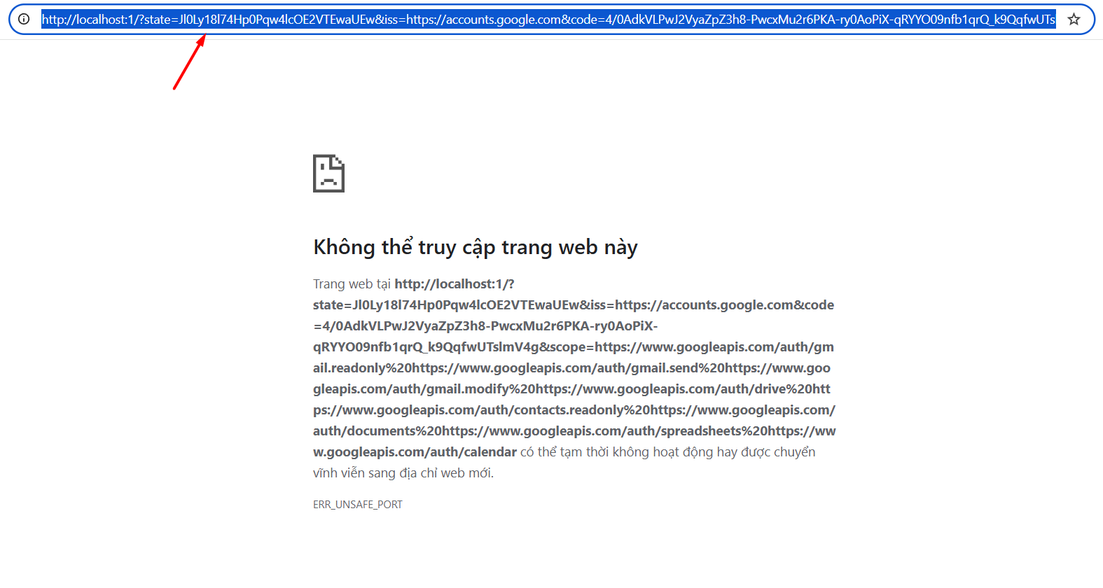 Bước 12: Tạo link đăng nhập Google OAuth
