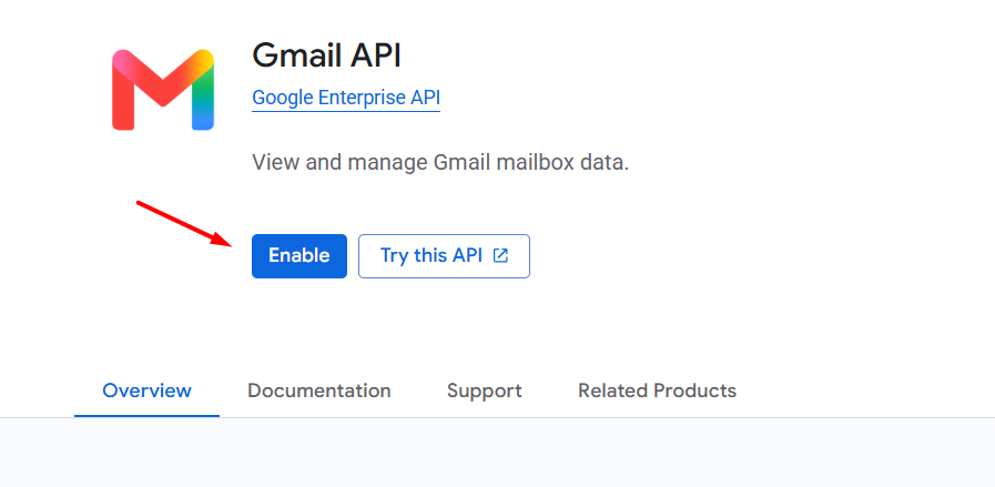 Bước 4: Bật Gmail API, Google Calendar API, Google Drive API, Google Sheets API, Google Docs API và Google People API