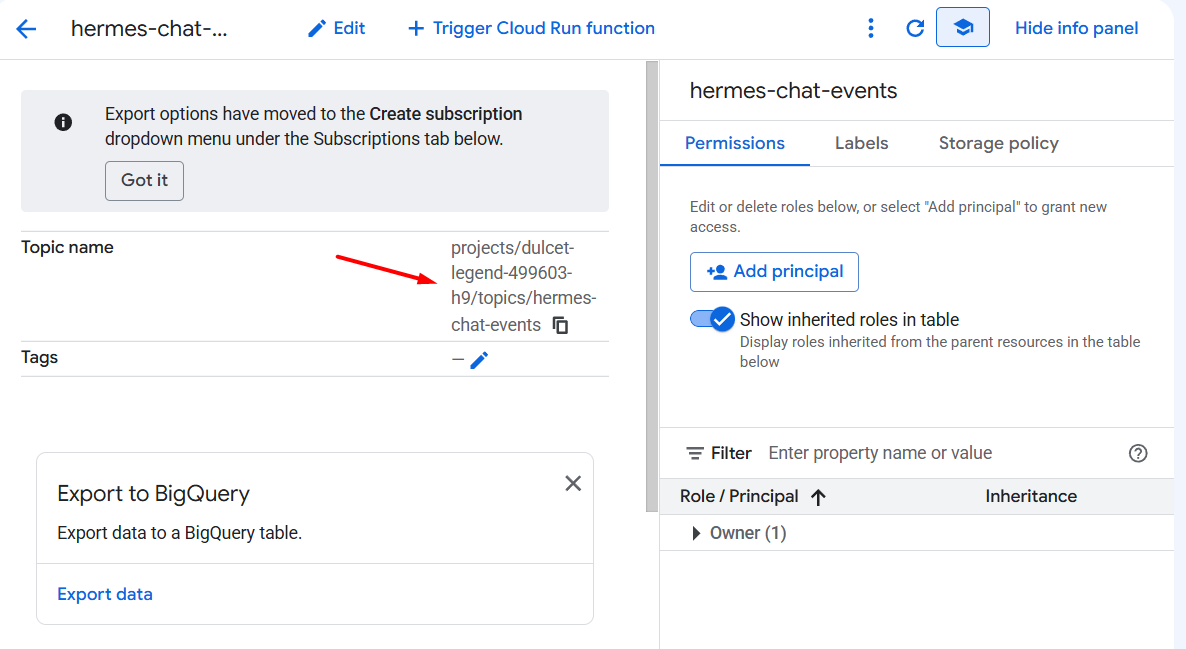 Hướng dẫn kết nối Google Chat với Hermes Agent A-Z 12 Bước 3: Tạo Cloud Pub/Sub Topic