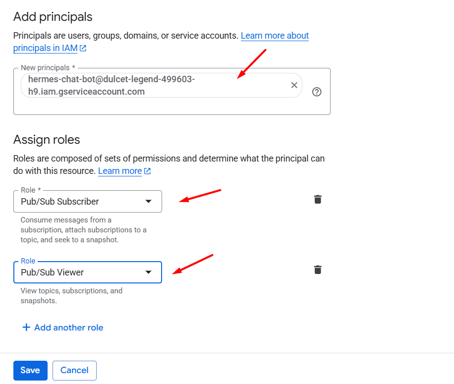 Hướng dẫn kết nối Google Chat với Hermes Agent A-Z 31 Bước 8: Cấp quyền để Hermes đọc Subscription