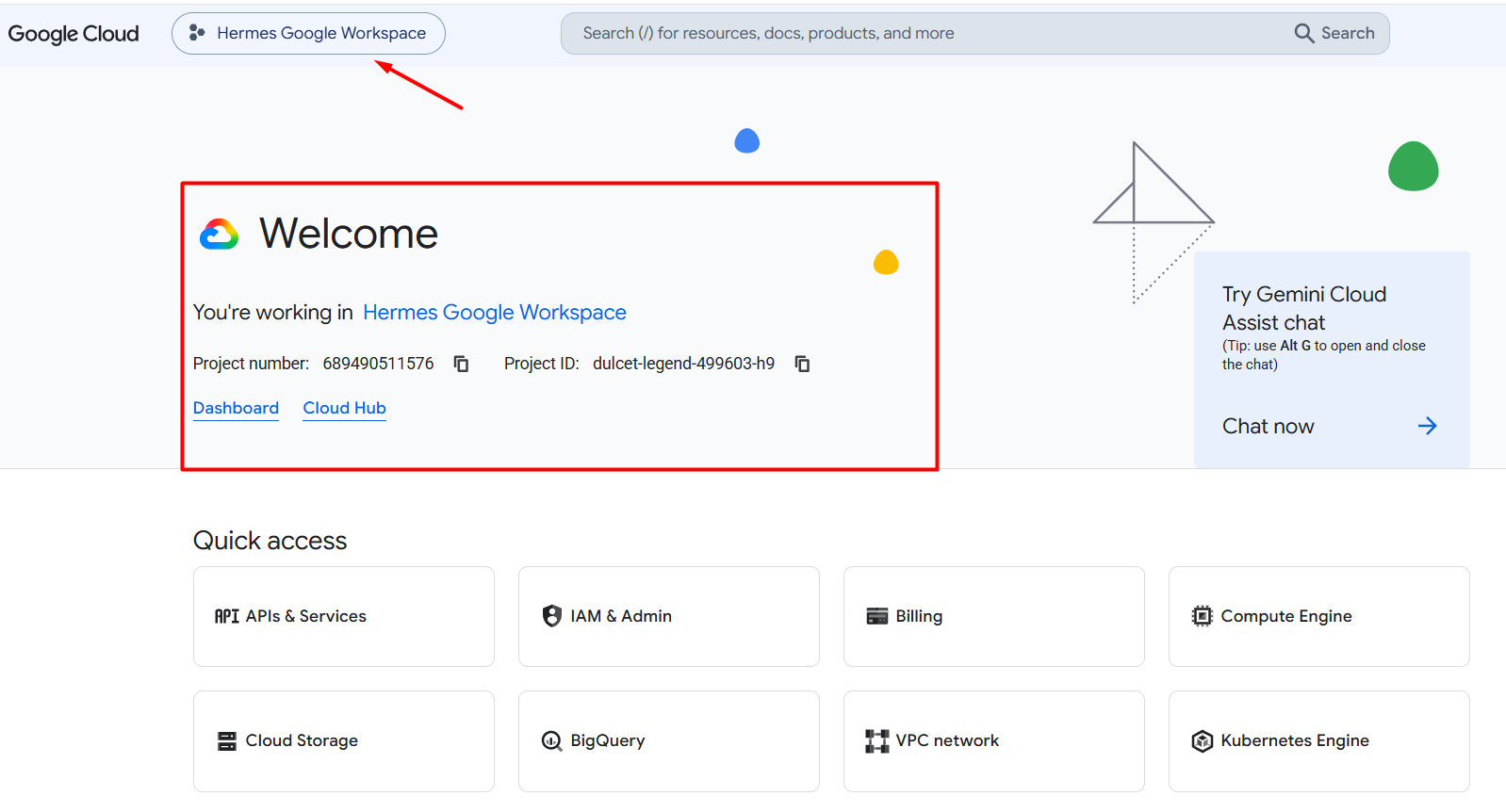 Hướng dẫn kết nối Google Chat với Hermes Agent A-Z 6 Bước 1: Chọn đúng Google Cloud Project