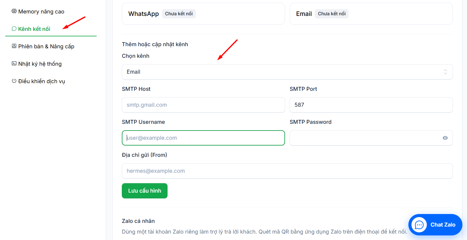 Hướng dẫn kết nối email với Hermes Agent trên VPS Hermes của Tino A-Z 7 Hướng dẫn kết nối Email với Hermes Agent