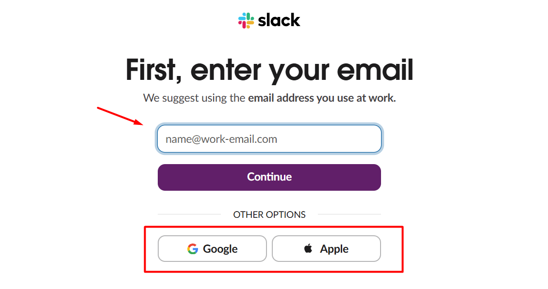 Hướng dẫn kết nối Slack với Hermes Agent trên VPS Hermes của Tino 2 Bước 2: Nhập email đăng ký Slack