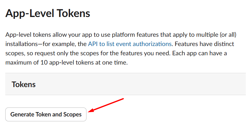 Hướng dẫn kết nối Slack với Hermes Agent trên VPS Hermes của Tino 9 Bước 2: Tạo App-Level Token cho Slack