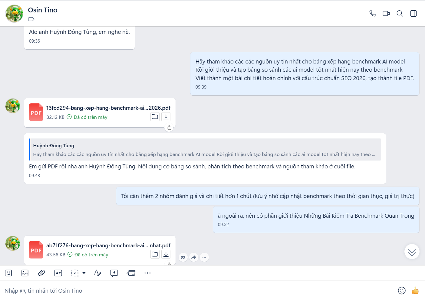 Tino AI: Trợ lý siêu thông minh & miễn phí ngay trên ứng dụng Zalo của bạn!  1
