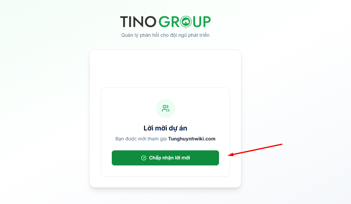 Hướng dẫn sử dụng công cụ Feedback website của Tino 25 Mời thành viên vào dự án