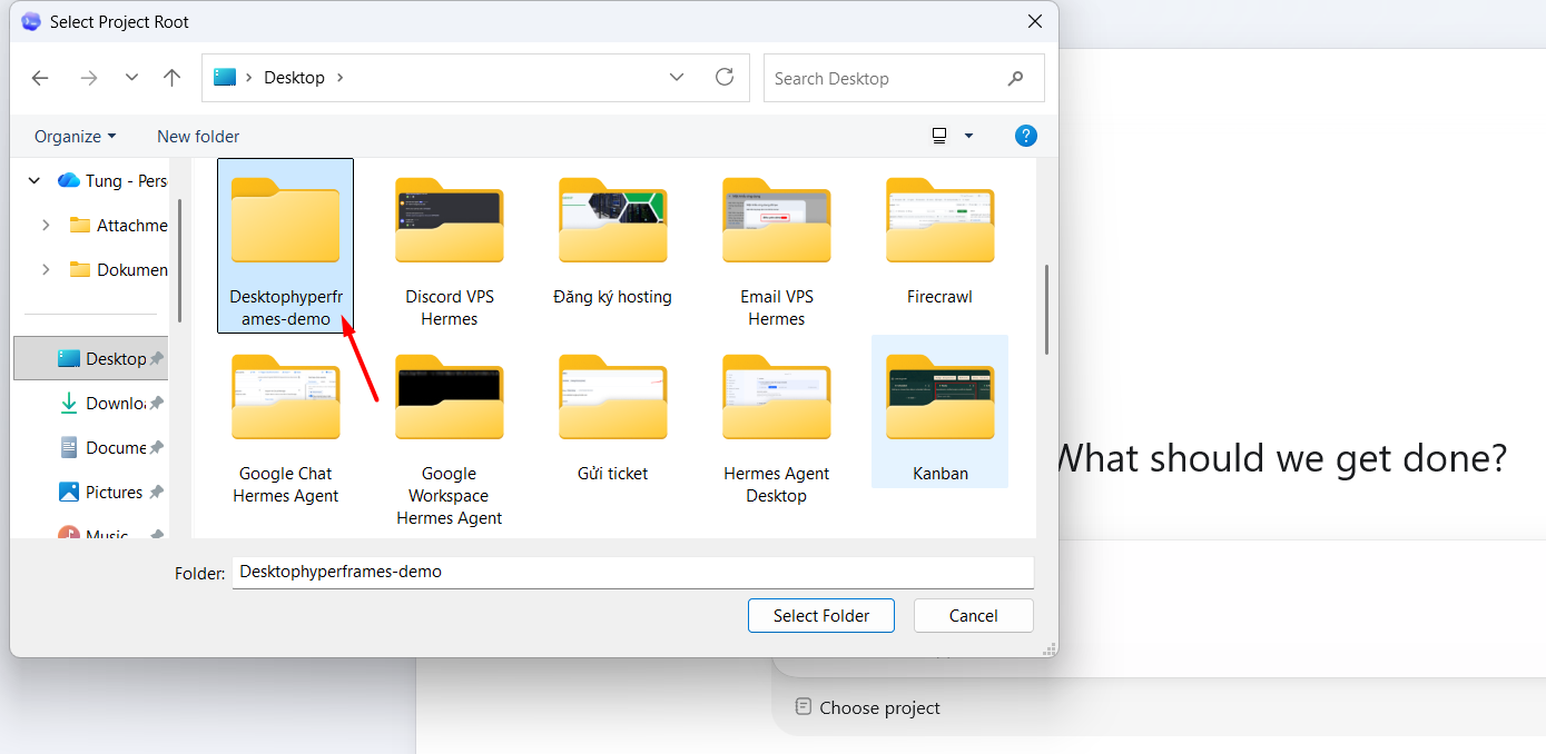 HyperFrames là gì? Hướng dẫn sử dụng HyperFrames để tạo video AI 6 Tạo một thư mục project trống