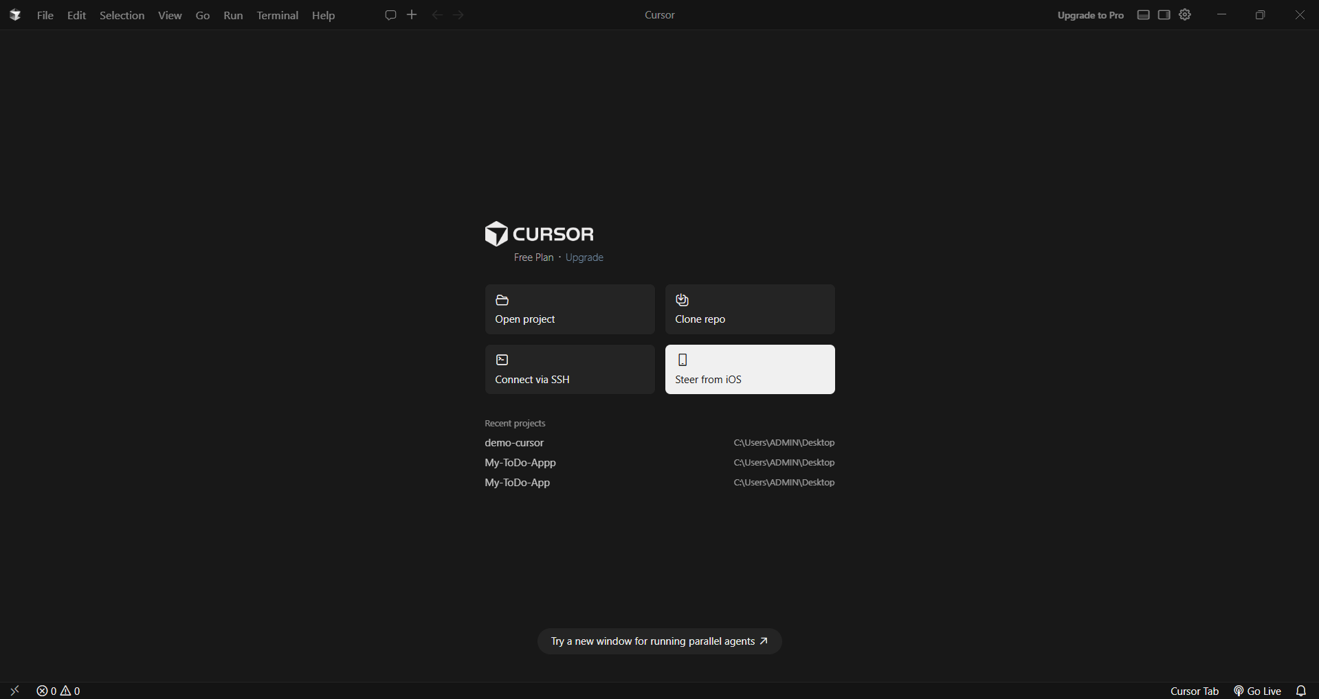 Hướng dẫn sử dụng Cursor AI từ A-Z 4 Bước 1: Chuyển sang chế độ IDE