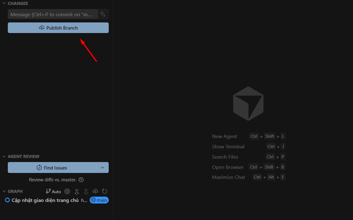 Hướng dẫn đẩy code lên GitHub bằng Cursor AI 12 Bước 6: Đăng nhập GitHub và xuất bản repository