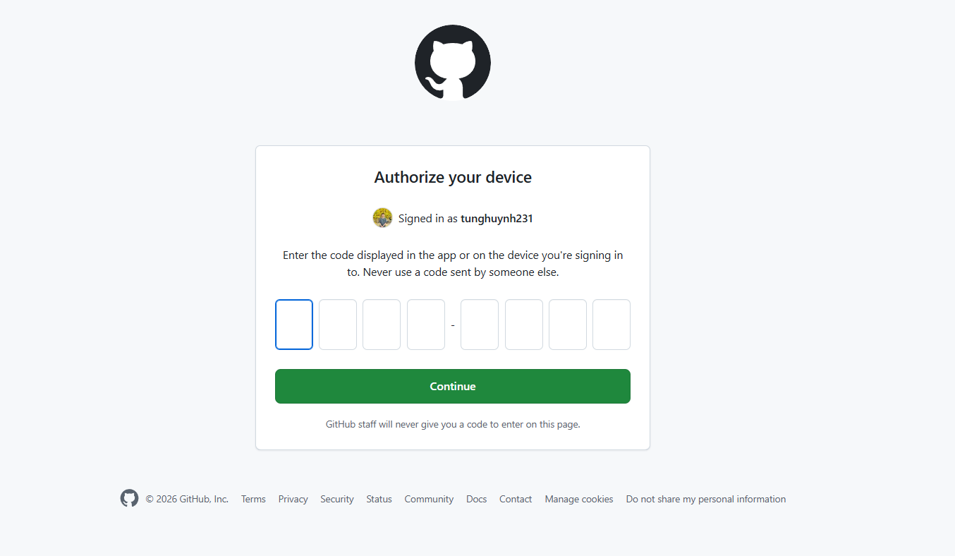 Hướng dẫn đẩy code lên GitHub bằng Cursor AI 16 Bước 6: Đăng nhập GitHub và xuất bản repository