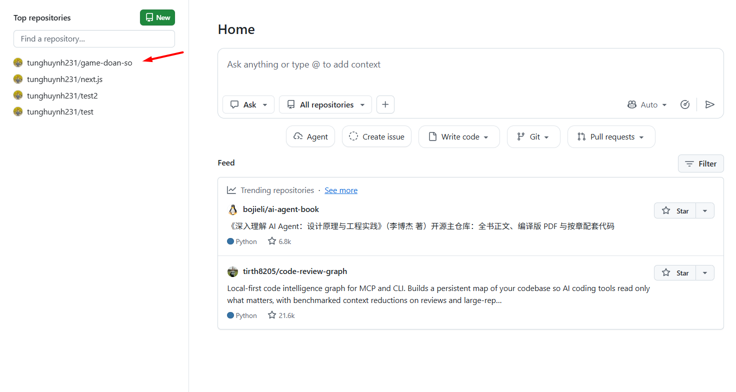 Hướng dẫn đẩy code lên GitHub bằng Cursor AI 20 Bước 7: Kiểm tra code trên GitHub