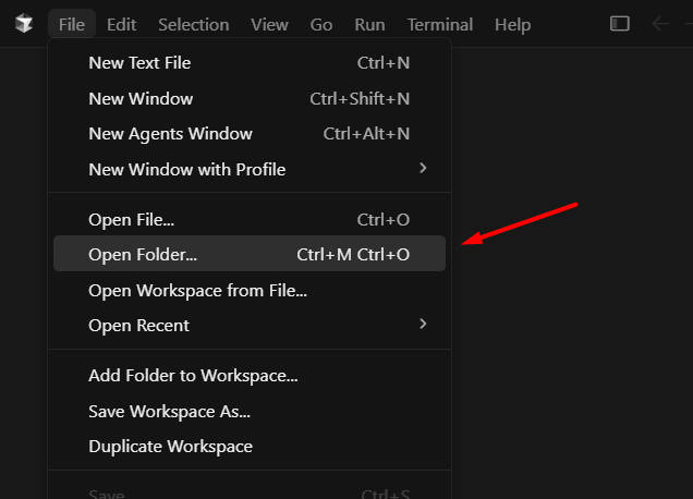 Hướng dẫn đẩy code lên GitHub bằng Cursor AI 4 Bước 1: Mở dự án trong Cursor