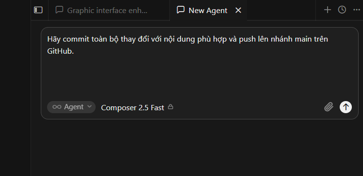 Hướng dẫn đẩy code lên GitHub bằng Cursor AI 22 Đẩy code lên GitHub bằng Cursor Agent