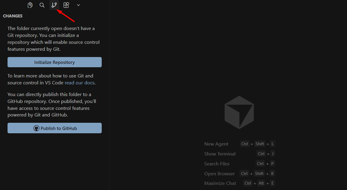 Hướng dẫn đẩy code lên GitHub bằng Cursor AI 6 Bước 2: Khởi tạo Git repository