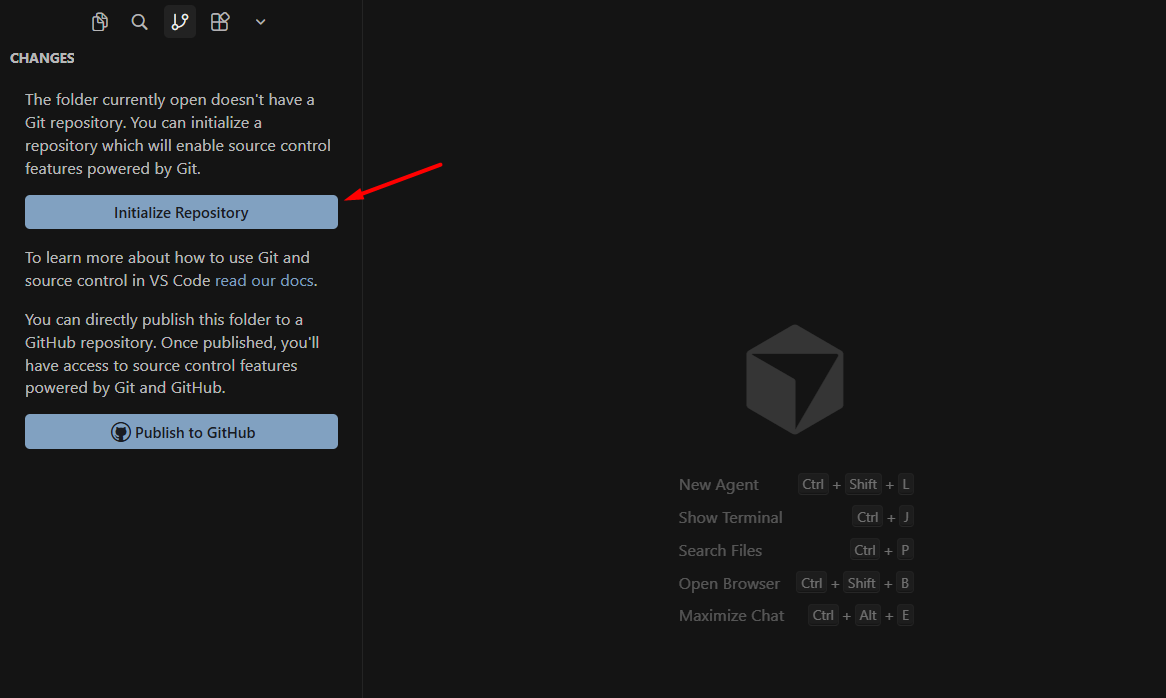 Hướng dẫn đẩy code lên GitHub bằng Cursor AI 7 Bước 2: Khởi tạo Git repository