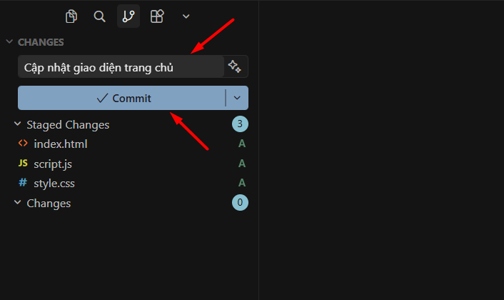 Hướng dẫn đẩy code lên GitHub bằng Cursor AI 11 Bước 5: Tạo commit đầu tiên