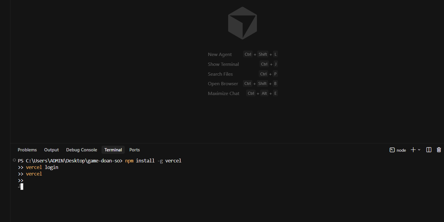 Hướng dẫn cách dùng Cursor AI deploy website lên Vercel 12 Cách 2: Deploy website lên Vercel bằng Vercel CLI