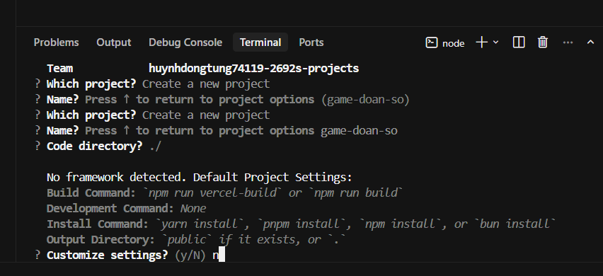 Hướng dẫn cách dùng Cursor AI deploy website lên Vercel 18 Cách 2: Deploy website lên Vercel bằng Vercel CLI