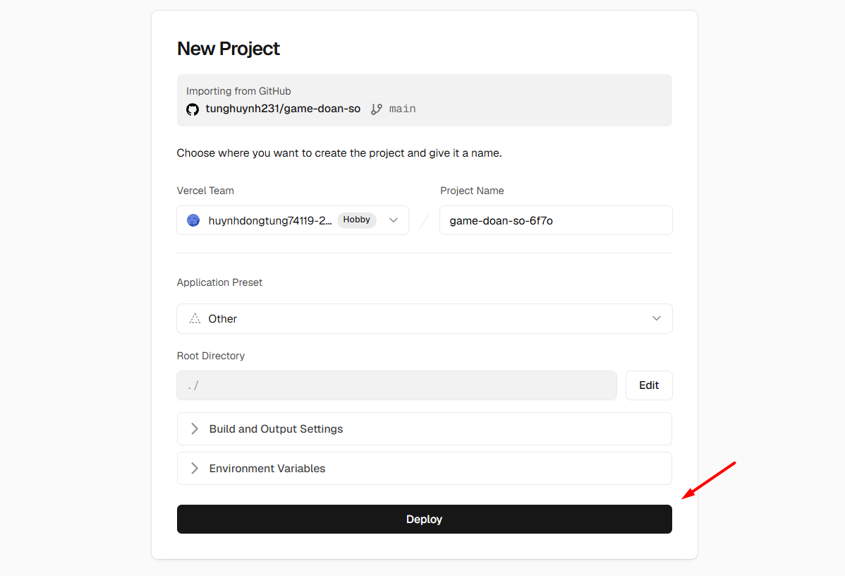 Hướng dẫn cách dùng Cursor AI deploy website lên Vercel 27 Cách 3: Deploy qua GitHub và Vercel Dashboard, không cần dùng dòng lệnh