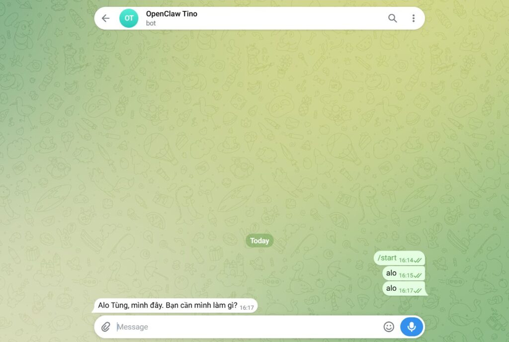 Kiểm tra OpenClaw sau khi cấu hình