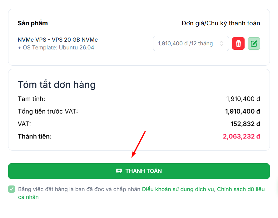 Hướng dẫn cách đăng ký VPS tại Tino chi tiết A-Z 7 Các bước đăng ký VPS