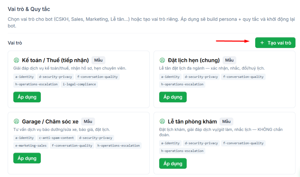 Hướng dẫn truy cập và cấu hình VPS Hermes Agent sau khi đăng ký tại Tino 14 Thiết lập vai trò và quy tắc cho Hermes Agent